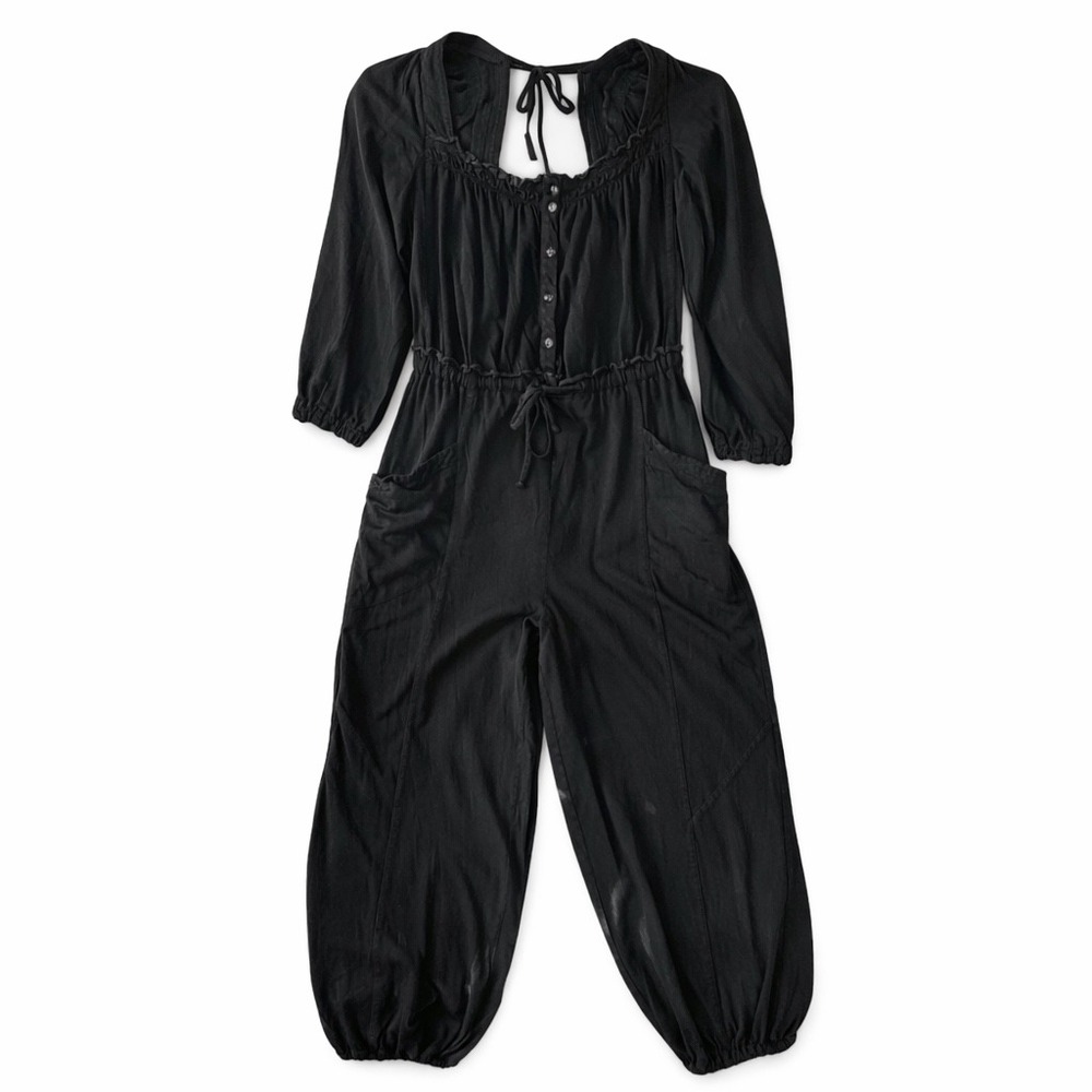 Daily Practice Anthropologie Mayotte Jumpsuit Black Long Sleeve Boho Size S - Picture 2 of 10